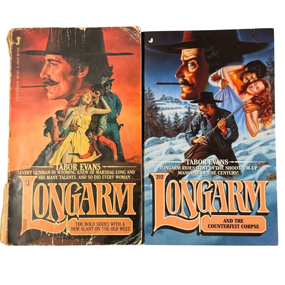 Longarm Western Paperback Book Lot Volumes 1 and 212 Tabor Evans Jove Books